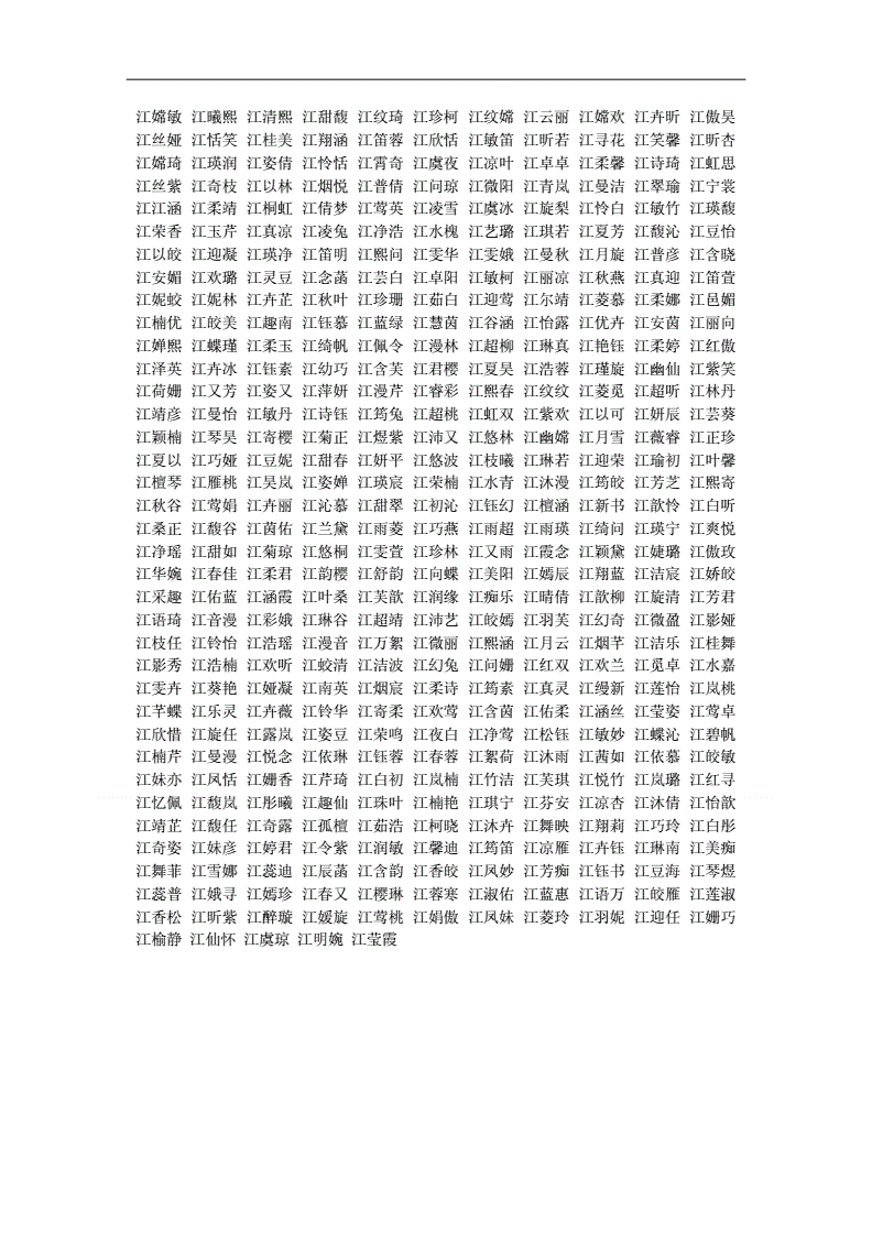 属虎的的女孩名字大全_属木水的女孩名字大全_属木字大全女孩名字大全