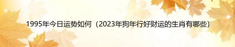 1995年今日运势如何（2023年狗年行好财运的生肖有哪些）